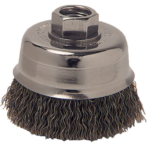 Vortec Pro 3″ Crimped Wire Cup Brush, .014″ Steel Fill, 5/8″-11 UNC Nut - USA Tool & Supply