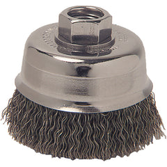 Vortec Pro 3″ Crimped Wire Cup Brush, .014″ Steel Fill, 1/2″-13 Arbor Hole - USA Tool & Supply