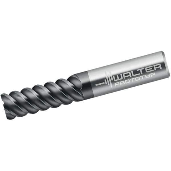 Walter-Prototyp - 18mm, 32mm LOC, 18mm Shank Diam, 92mm OAL, 6 Flute, Solid Carbide Square End Mill - Single End, TiAlN Finish, Spiral Flute, 60° Helix, Right Hand Cut, Right Hand Flute - USA Tool & Supply