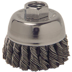 Vortec Pro 3″ Knot Wire Cup Brush, .020″ Steel Fill, 5/8″-11 UNC Nut - USA Tool & Supply