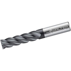 Walter-Prototyp - 3/4", 76.2mm LOC, 3/4" Shank Diam, 6" OAL, 5 Flute, Solid Carbide Square End Mill - Single End, TiAlN Finish, Spiral Flute, 45° Helix, Centercutting, Right Hand Cut, Right Hand Flute - USA Tool & Supply
