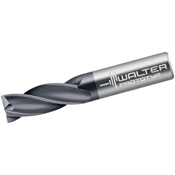 Walter-Prototyp - 1/16", 4.78mm LOC, 1/4" Shank Diam, 2" OAL, 4 Flute, Solid Carbide Square End Mill - Single End, TiAlN Finish, Spiral Flute, 30° Helix, Centercutting, Right Hand Cut, Right Hand Flute - USA Tool & Supply