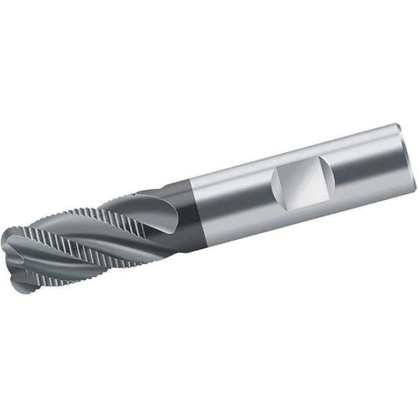 Walter-Prototyp - 8mm Diam, 19mm LOC, 4 Flute Solid Carbide 1mm Corner Radius Roughing End Mill - TiAlN Finish, 63mm OAL, 8mm Shank Diam, Single End, Centercutting, 40° Helix - USA Tool & Supply