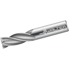 Walter-Prototyp - 2.5mm, 8mm LOC, 6mm Shank Diam, 57mm OAL, 4 Flute, Solid Carbide Square End Mill - Single End, Uncoated, Spiral Flute, 30° Helix, Centercutting, Right Hand Cut, Right Hand Flute - USA Tool & Supply