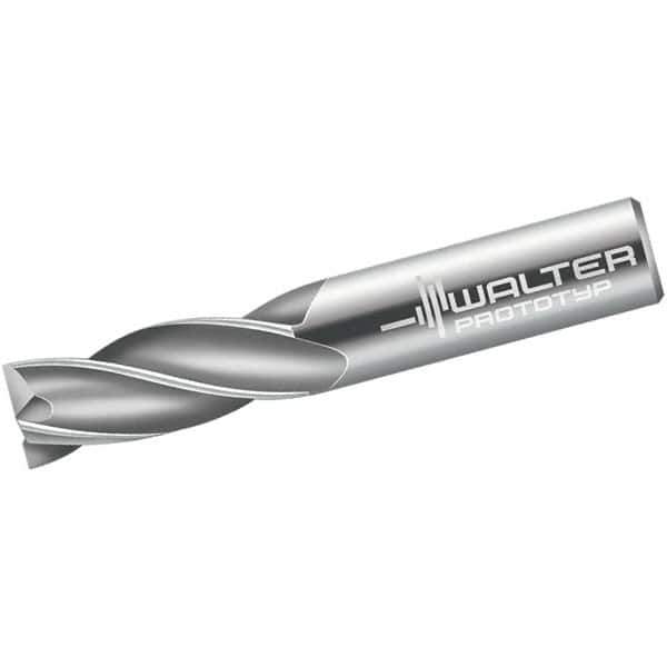 Walter-Prototyp - 6mm, 13mm LOC, 6mm Shank Diam, 57mm OAL, 4 Flute, Solid Carbide Square End Mill - Single End, Uncoated, Spiral Flute, 30° Helix, Centercutting, Right Hand Cut, Right Hand Flute - USA Tool & Supply