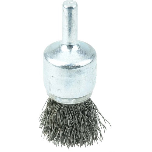 Vortec Pro 3/4″ Crimped Wire End Brush, .0104″ Steel Fill, 1/4″ Stem - USA Tool & Supply