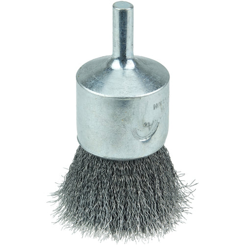 Vortec Pro 1″ Crimped Wire End Brush, .0104″ Steel Fill, 1/4″ Stem - USA Tool & Supply