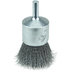 Vortec Pro 1″ Crimped Wire End Brush, .0104″ Steel Fill, 1/4″ Stem - USA Tool & Supply