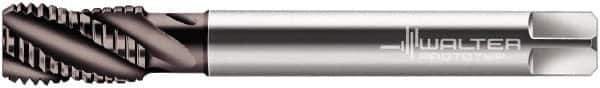 Walter-Prototyp - M18x1.50 Metric Fine 5 Flute 6HX Bottoming Spiral Flute Tap - Cobalt, Hardlube Finish, 110mm OAL, Right Hand Flute, Right Hand Thread, Series 2156062 - USA Tool & Supply