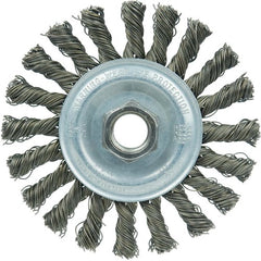 Vortec Pro 4″ Knot Wire Wheel, Cable Twist, X-Coarse Wire, M10x1.25 Nut, Steel Wire - USA Tool & Supply