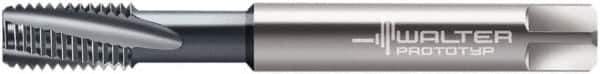 Walter-Prototyp - M6x1.00 Metric 3 Flute 6HX Modified Bottoming Spiral Flute Tap - Solid Carbide, TiCN Finish, 80mm OAL, Right Hand Flute, Right Hand Thread, Series 8041056 - USA Tool & Supply
