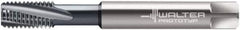 Walter-Prototyp - M6x1.00 Metric 3 Flute 6HX Modified Bottoming Spiral Flute Tap - Solid Carbide, TiCN Finish, 80mm OAL, Right Hand Flute, Right Hand Thread, Series 8041056 - USA Tool & Supply