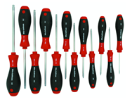 12 Piece - T5; T6; T7; T8; T9; T10; T15; T20; T25; T27; T30; T40 - Torx SoftFinish® Cushion Grip Screwdriver Set - USA Tool & Supply