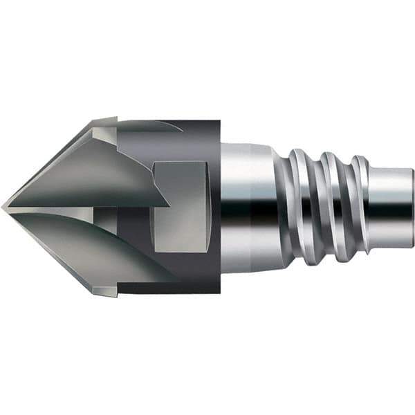 Walter-Prototyp - H3E Carbide Chamfer Milling Tip Insert - TiAlN Finish, 4 Flutes, 10mm Cutting Diam, 5.6mm Depth of Cut, 12.4mm Extension - USA Tool & Supply