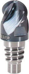 Walter-Prototyp - AH8E Carbide Ball Nose Milling Tip Insert - TiAlN Finish, 4 Flutes, 9.53mm Cutting Diam, 5.31mm Depth of Cut, 12.4mm Extension, 3/16" Cnr Rad - USA Tool & Supply