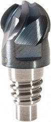 Walter-Prototyp - H8E Carbide Ball Nose Milling Tip Insert - TiAlN Finish, 4 Flutes, 10mm Cutting Diam, 5.5mm Depth of Cut, 12.4mm Extension, 0.1969" Cnr Rad - USA Tool & Supply