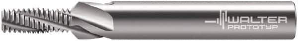 Walter-Prototyp - 0.1614" Cutting Diam, 3 Flute, Solid Carbide Helical Flute Thread Mill - Internal Thread, 10.4mm LOC, 57mm OAL, 6mm Shank Diam - USA Tool & Supply