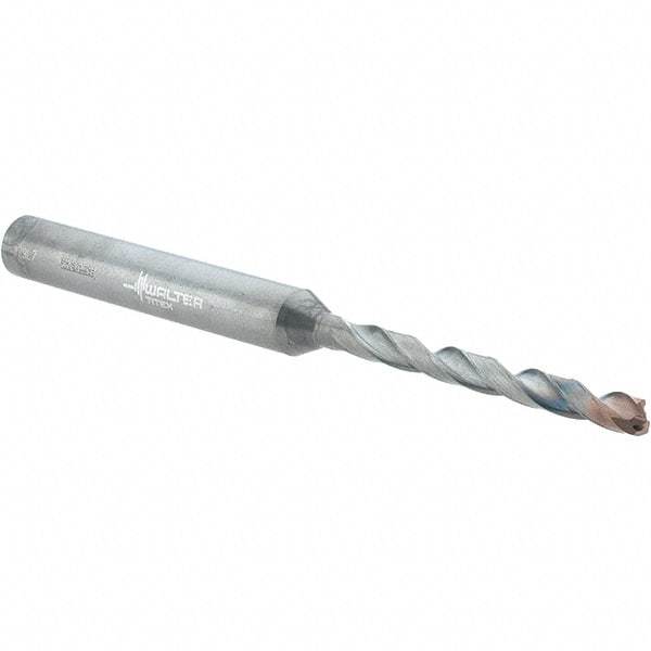Walter-Titex - 3.2mm 140° Solid Carbide Jobber Drill - Double Coating Finish, Right Hand Cut, Spiral Flute, Straight Shank, 74mm OAL, X-treme D Point - USA Tool & Supply
