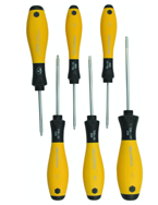 6 Piece - T6; T8; T9; T10; T15; T20 - Torx ESD Safe SoftFinish® Cushion Grip Screwdriver Set - USA Tool & Supply