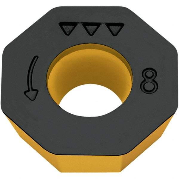 Walter - ODHX0605 A57 Grade WAK15 Carbide Milling Insert - TiCN/Al2O3/TiN Finish, 0.2189" Thick, 5/8" Inscribed Circle - USA Tool & Supply