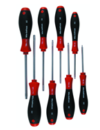 8 Piece - T6; T8; T10; T15; T20; T25; T27; T30 - Torx SoftFinish® Handle Screwdriver Set - USA Tool & Supply