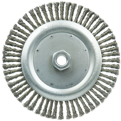 Vortec Pro 6-7/8″ Knot Wire Wheel, Stringer Bead Twist, .020″ Steel Fill, 5/8″-11 UNC Nut - USA Tool & Supply