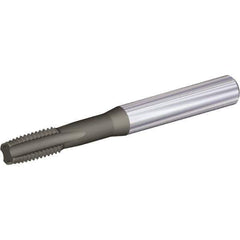Kennametal - M8x1.25 Metric 6HX 4 Flute AlCrTiN Finish Solid Carbide Straight Flute Standard Hand Tap - Plug, Right Hand Thread, 3.15" OAL, 0.59" Thread Length, Oversize - USA Tool & Supply