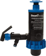 GoatThroat Pumps - 3/8" Outlet, 4 GPM, Polypropylene Hand Operated Transfer Pump - 56" OAL, For up to 55 Gal Drums, For Antifreeze, Caustics, Light Weight Liquids, Wetting Agents & Soaps - USA Tool & Supply