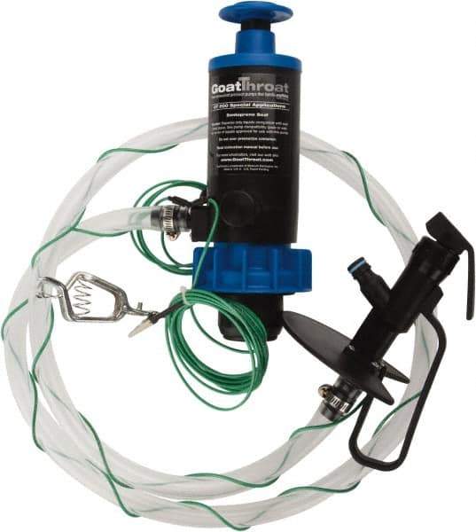 GoatThroat Pumps - 3/8" Outlet, 4 GPM, Polypropylene Hand Operated Transfer Pump - 56" OAL, For up to 55 Gal Drums, For Class I & II Flammable & Combustible Liquids - USA Tool & Supply