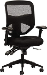 Basyx - 44-1/2" High High Back Chair - 30" Wide x 26" Deep, Padded Mesh Seat, Black - USA Tool & Supply