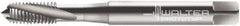 Walter-Prototyp - M6x1.00 Metric 3 Flute 6G Modified Bottoming Spiral Flute Tap - Cobalt, Bright Finish, 80mm OAL, Right Hand Flute, Right Hand Thread, Series 20430 - Exact Industrial Supply