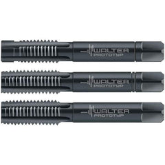 Walter-Prototyp - M2.5x0.45 Metric, 3 Flute, Modified Bottoming & Plug, Oxide Finish, Cobalt Tap Set - Right Hand Cut, 40mm OAL, 0.3543" Thread Length, 6HX Class of Fit, Series 30063 - USA Tool & Supply