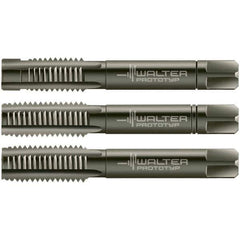 Walter-Prototyp - M4x0.70 Metric, 3 Flute, Modified Bottoming & Plug, Nitride/Oxide Finish, Cobalt Tap Set - Right Hand Cut, 45mm OAL, 0.4331" Thread Length, 6HX Class of Fit, Series 30016 - USA Tool & Supply