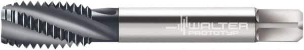 Walter-Prototyp - 1/2-20 UNF 4 Flute 3B Modified Bottoming Spiral Flute Tap - Cobalt, TiCN Finish, 3-3/8" OAL, Right Hand Flute, Right Hand Thread, Series A2345806 - USA Tool & Supply