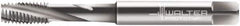 Walter-Prototyp - M5x0.80 Metric 3 Flute 6H Modified Bottoming Spiral Flute Tap - Cobalt, Bright Finish, 70mm OAL, Right Hand Flute, Right Hand Thread, Series 2041210 - USA Tool & Supply