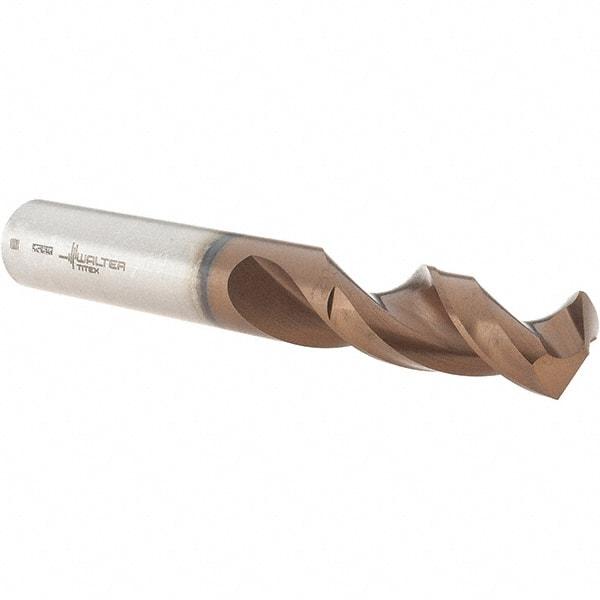 Walter-Titex - 1/2" 130° Parabolic Flute Cobalt Screw Machine Drill Bit - AlCrN Finish, Right Hand Cut, 51mm Flute Length, 102mm OAL, Conical+U Point, Straight Shank - USA Tool & Supply