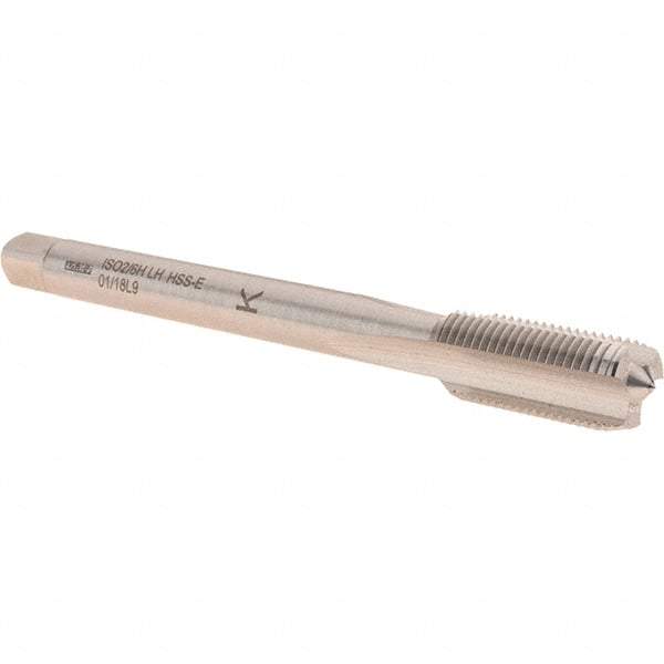 Walter-Prototyp - M10x1.00 Metric Fine 6H 3 Flute Bright Finish Cobalt Straight Flute Machine Tap - Modified Bottoming, Left Hand Thread, 90mm OAL, 20mm Thread Length, Oversize - Exact Industrial Supply