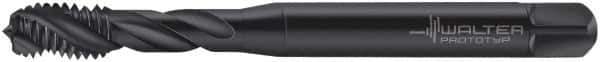Walter-Prototyp - M4x0.70 Metric 3 Flute 6H Modified Bottoming Spiral Flute Tap - Cobalt, Oxide Finish, 63mm OAL, Right Hand Flute, Right Hand Thread, Series 7051773 - Exact Industrial Supply