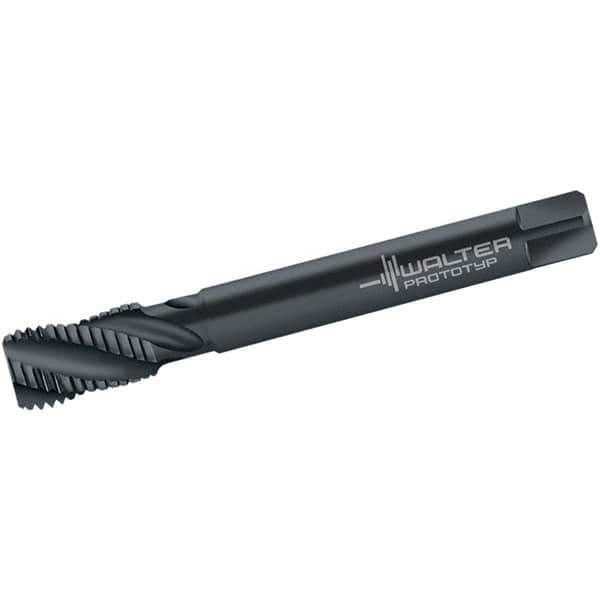 Walter-Prototyp - 1-1/8 - 8 UN 4 Flute 3B Modified Bottoming Spiral Flute Tap - Cobalt, Oxide Finish, 180mm OAL, Right Hand Flute, Right Hand Thread, Series M225532 - USA Tool & Supply
