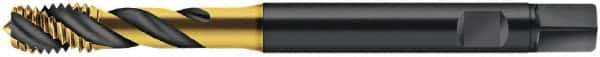 Walter-Prototyp - M6x1.00 Metric 3 Flute 6HX Modified Bottoming Spiral Flute Tap - Cobalt, TiN Finish, 80mm OAL, Right Hand Flute, Right Hand Thread, Series S2051315 - Exact Industrial Supply