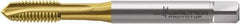 Walter-Prototyp - M10x1.50 Metric, 3 Flute, TiN Finish, Cobalt Spiral Point Tap - Plug Chamfer, Right Hand Thread, 100mm OAL, 20mm Thread Length, 10mm Shank Diam, 6H Class of Fit, Series P2031005 - Exact Industrial Supply