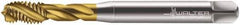 Walter-Prototyp - M7x1.00 Metric 3 Flute 6H Modified Bottoming Spiral Flute Tap - Cobalt, TiN Finish, 80mm OAL, Right Hand Flute, Right Hand Thread, Series 7051775 - Exact Industrial Supply