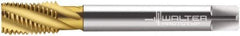 Walter-Prototyp - M14x1.50 Metric Fine 5 Flute 6HX Bottoming Spiral Flute Tap - Cobalt, TiN Finish, 100mm OAL, Right Hand Flute, Right Hand Thread, Series 2156315 - USA Tool & Supply
