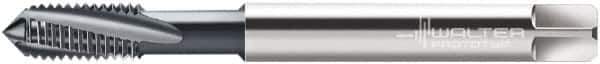 Walter-Prototyp - M8x1.25 Metric 3 Flute 6HX Modified Bottoming Spiral Flute Tap - Powdered Metal, TiCN Finish, 90mm OAL, Right Hand Flute, Right Hand Thread, Series 2041606 - Exact Industrial Supply