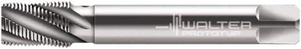 Walter-Prototyp - 1/8-27 NPT, 40° Helix, 3 Flutes, Modified Bottoming Chamfer, Bright Finish, Cobalt, Spiral Flute Pipe Tap - Right Hand Flute, 0.4331" Shank Diam, 0.5512" Thread Length, 0.3543" Square Size, Series 255630 - USA Tool & Supply