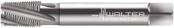 Walter-Prototyp - 1 - 11-1/2 NPT, 15° Helix, 5 Flutes, Modified Bottoming Chamfer, Bright Finish, Cobalt, Spiral Flute Pipe Tap - Right Hand Flute, 1.1024" Shank Diam, 1.2205" Thread Length, 0.8661" Square Size, Series 25467 - USA Tool & Supply