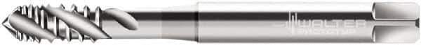 Walter-Prototyp - M6x1.00 Metric 3 Flute 6H Modified Bottoming Spiral Flute Tap - Cobalt, Bright Finish, 80mm OAL, Right Hand Flute, Right Hand Thread, Series P40519 - Exact Industrial Supply