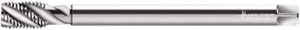 Walter-Prototyp - M12x1.75 Metric 3 Flute 6H Modified Bottoming Spiral Flute Tap - Cobalt, Bright Finish, 220mm OAL, Right Hand Flute, Right Hand Thread, Series P2056935 - USA Tool & Supply