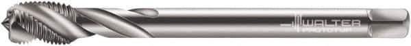 Walter-Prototyp - M12x1.00 Metric Fine 4 Flute 6H Modified Bottoming Spiral Flute Tap - Cobalt, Bright Finish, 100mm OAL, Right Hand Flute, Right Hand Thread, Series 7156770 - Exact Industrial Supply
