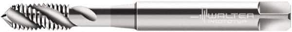 Walter-Prototyp - M6x0.75 Metric Fine 3 Flute 6H Modified Bottoming Spiral Flute Tap - Cobalt, Bright Finish, 80mm OAL, Right Hand Flute, Right Hand Thread, Series P21519 - Exact Industrial Supply